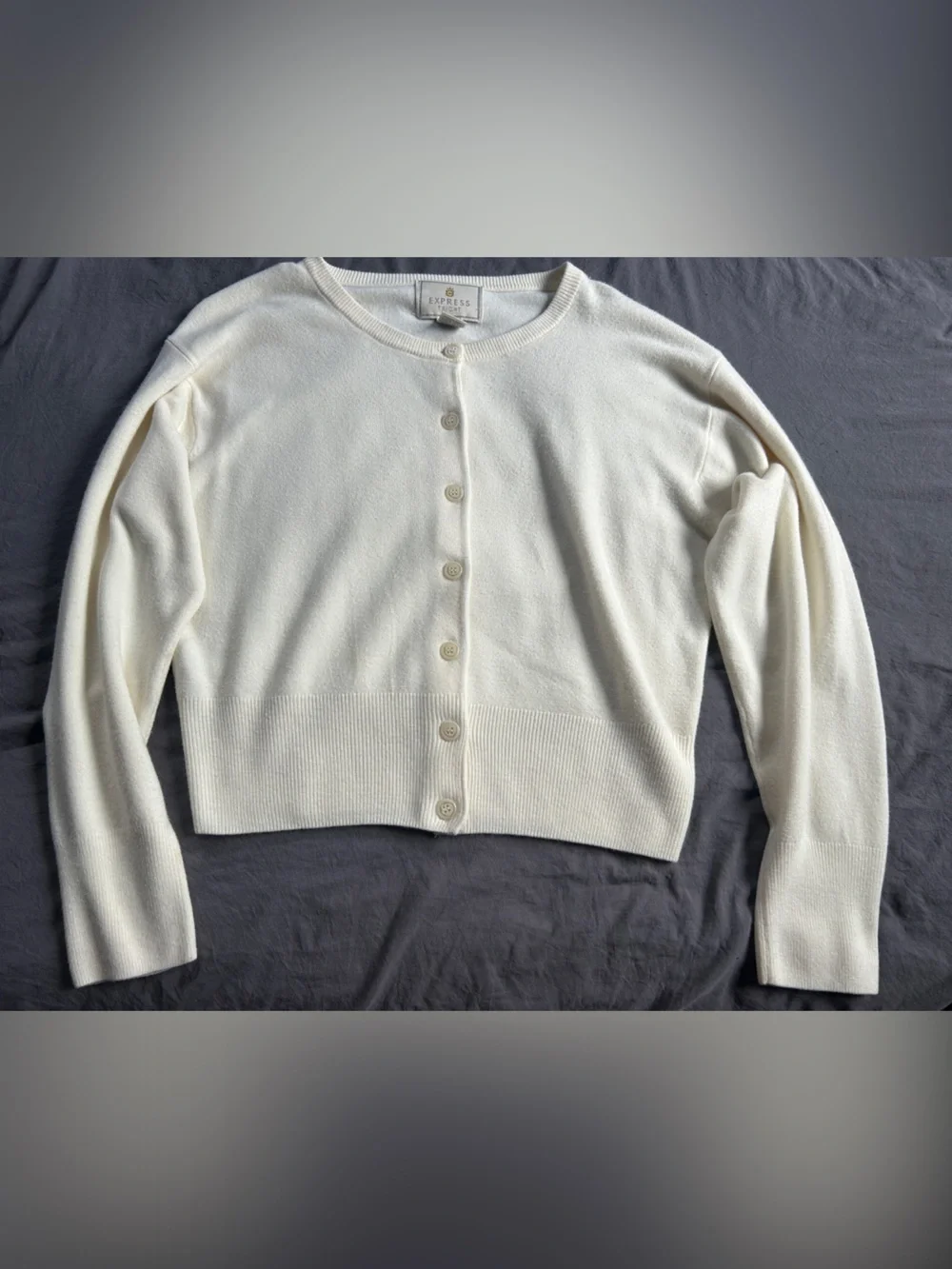 Express Tricot Button-Front Cardigan